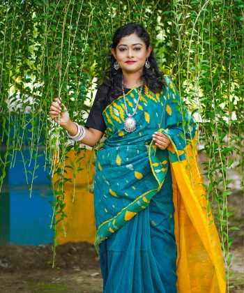 "ঐতিহ্যবাহী ৪০ কাউন্ট সুতি জামদানি শাড়ি (ব্লাউজ পিসসহ)" ✨Traditional 40 count cotton Jamdani saree (with blouse piece) ✨