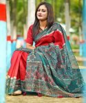 ✨ এক্সক্লুসিভ ডিজিটাল প্রিন্ট হাফ সিল্ক শাড়ি - ব্লাউজ পিসসহ (Premium Digital Print Half Silk Saree) ✨