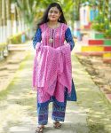🧵 এমব্রয়ডারি ও স্কিন প্রিন্ট কাজ ✨১০০% সুতি আরং কটন থ্রি পিস (100% Cotton Three Piece )