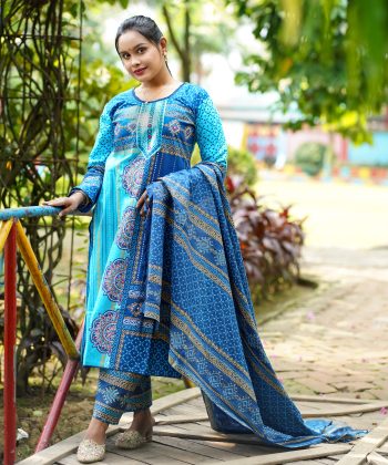 ✨ ঈদ স্পেশাল ১০০% সুতি আরং কটন থ্রি পিস ✨ 🧵 এমব্রয়ডারি ও স্কিন প্রিন্ট কাজ 🧵
